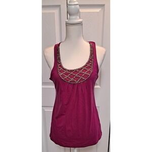 ELLE Magenta Deco Decadence Women's Tank Top Size  Small‎ NWT Style EL42003